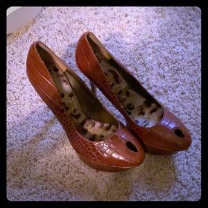 Sam Edelman Brown Croc Platforms - brand new
